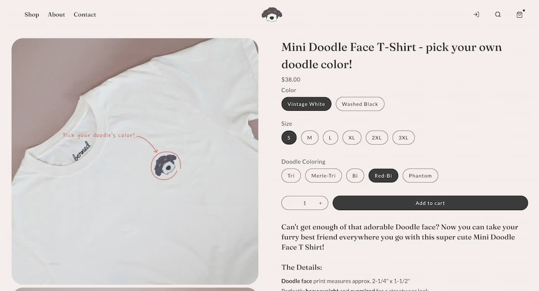 Berned product page design preview